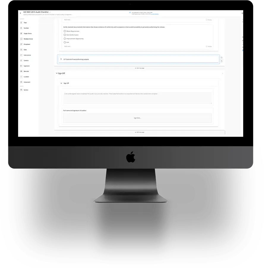 apple monitor with Visualogyx web app