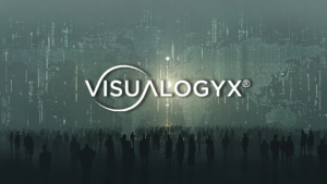 crowd roaming the world under a Visualogyx logo