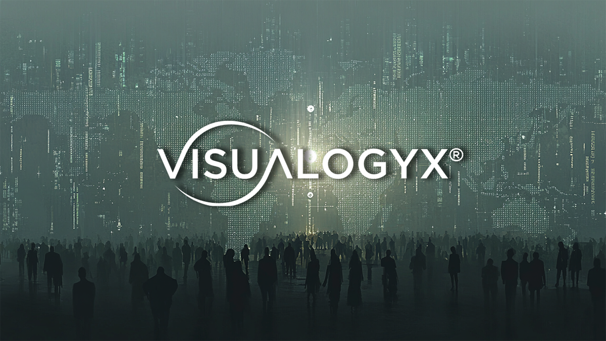crowd roaming the world under a Visualogyx logo